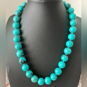 Lucas Lameth 925 Turquoise Stone Necklace 18” D5